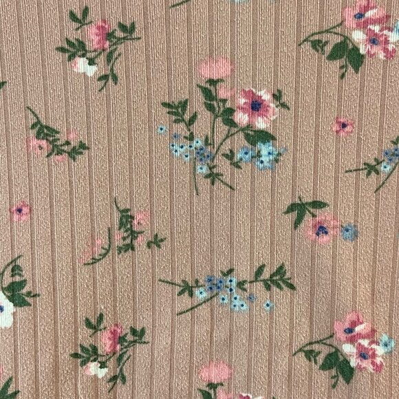 Btween Floral Pink Short Sleeve Ribbed Girls Shirt, Size 10 - Picture 3 of 8